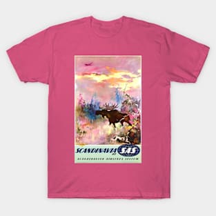 Scandinavian Airlines (SAS) Travel Poster 1960s T-Shirt